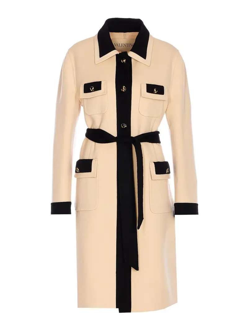 Cappotto bianco e nero Beige