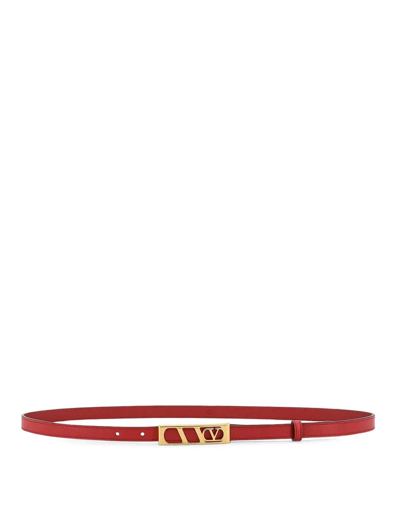 Cintura Vlogo Signature In Pelle Rosso
