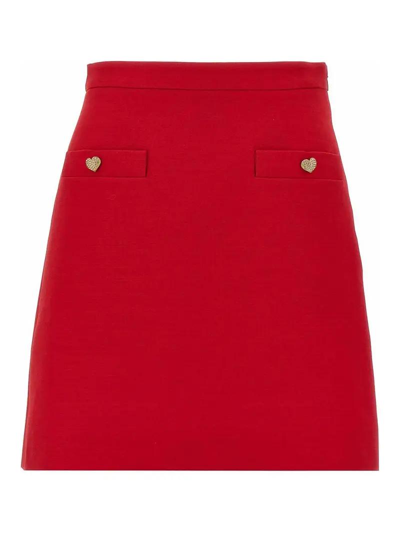 Crepe Couture Skirt Rosso
