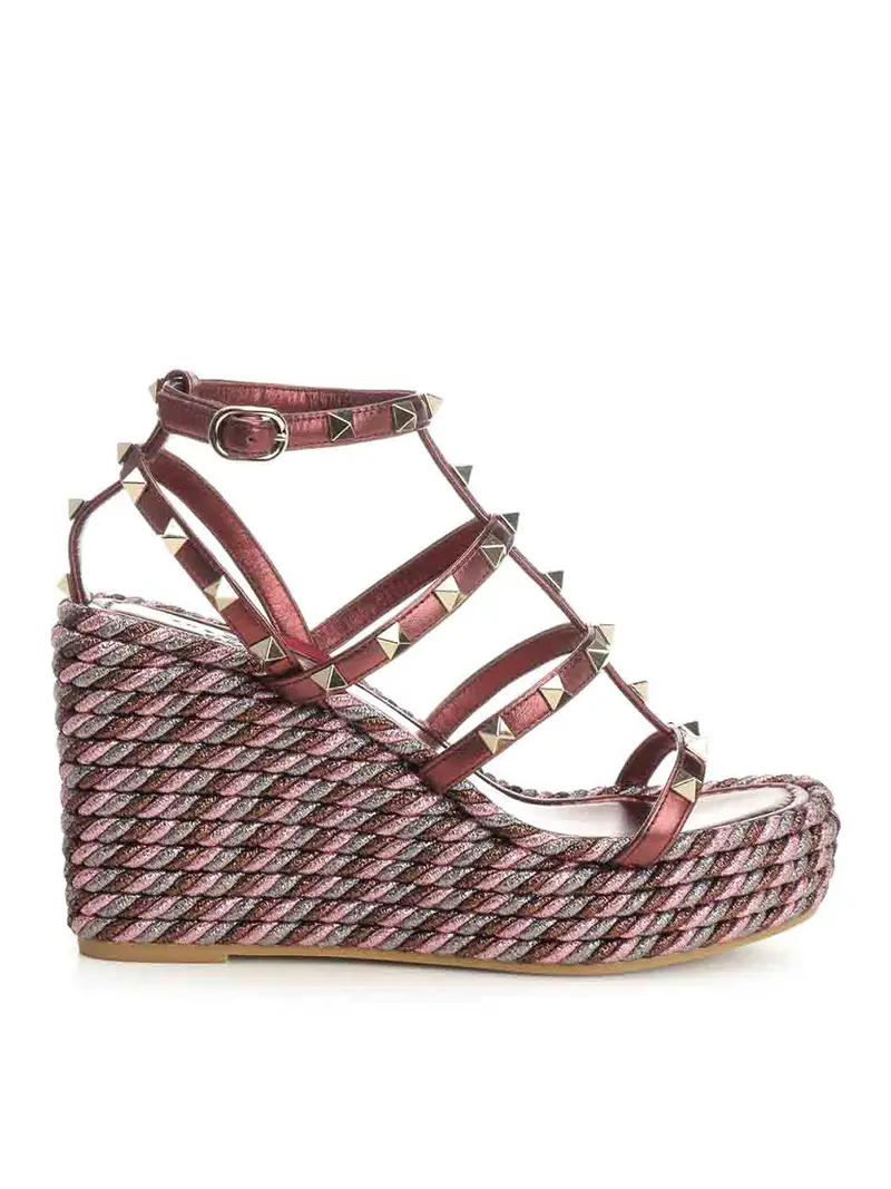 Cuneo di pelle di vitello metallico Viola