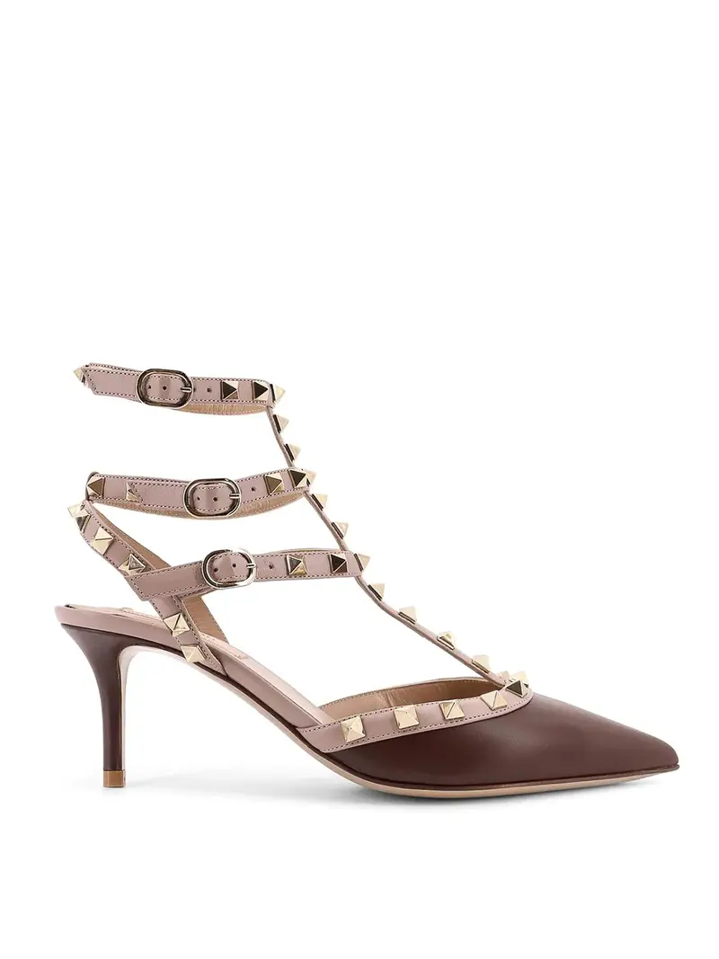 Dcollet Slingback Rockstud In Pelle Marrone Chiaro
