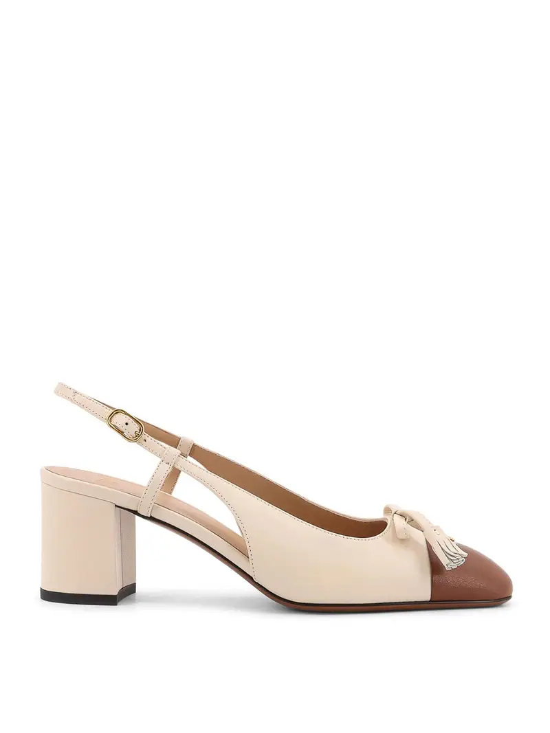 Dcollet Slingback Valet Du Roi In Pelle Bianco
