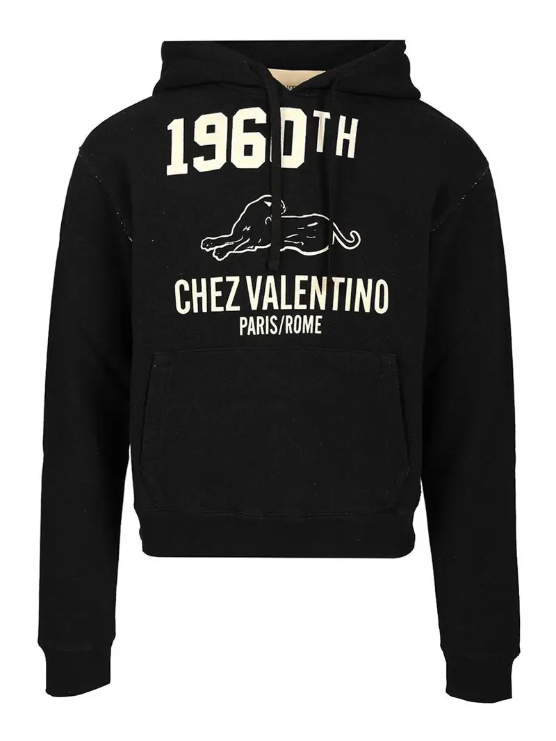 Felpa con maglia di cotone Chez Valentino Nero