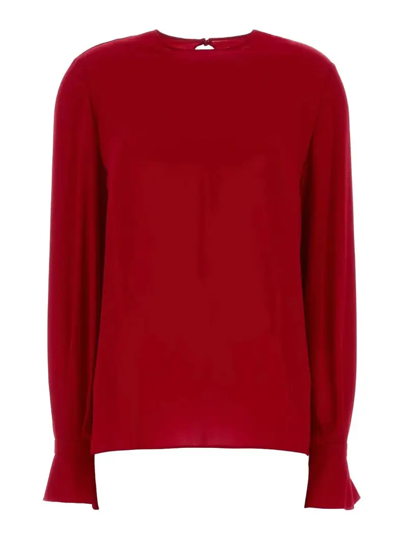 Georgette Ruffled Blouse Rosso