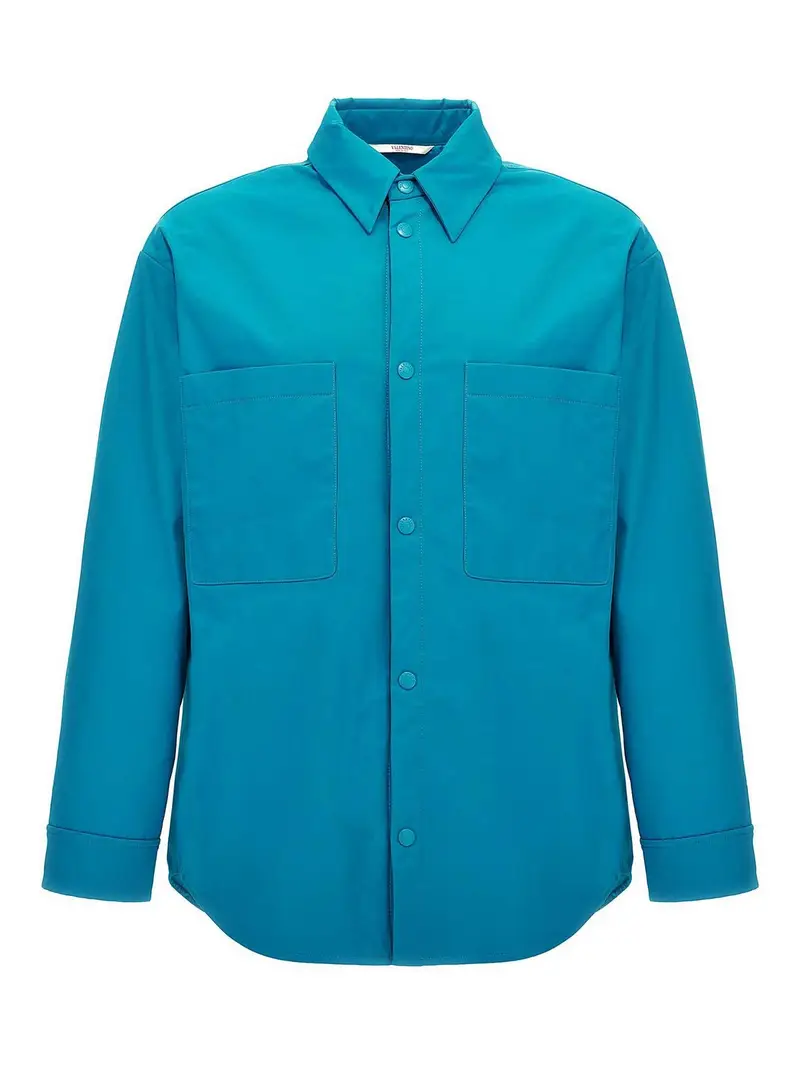 Giacca-camicia in nylon Valentino Azzurro