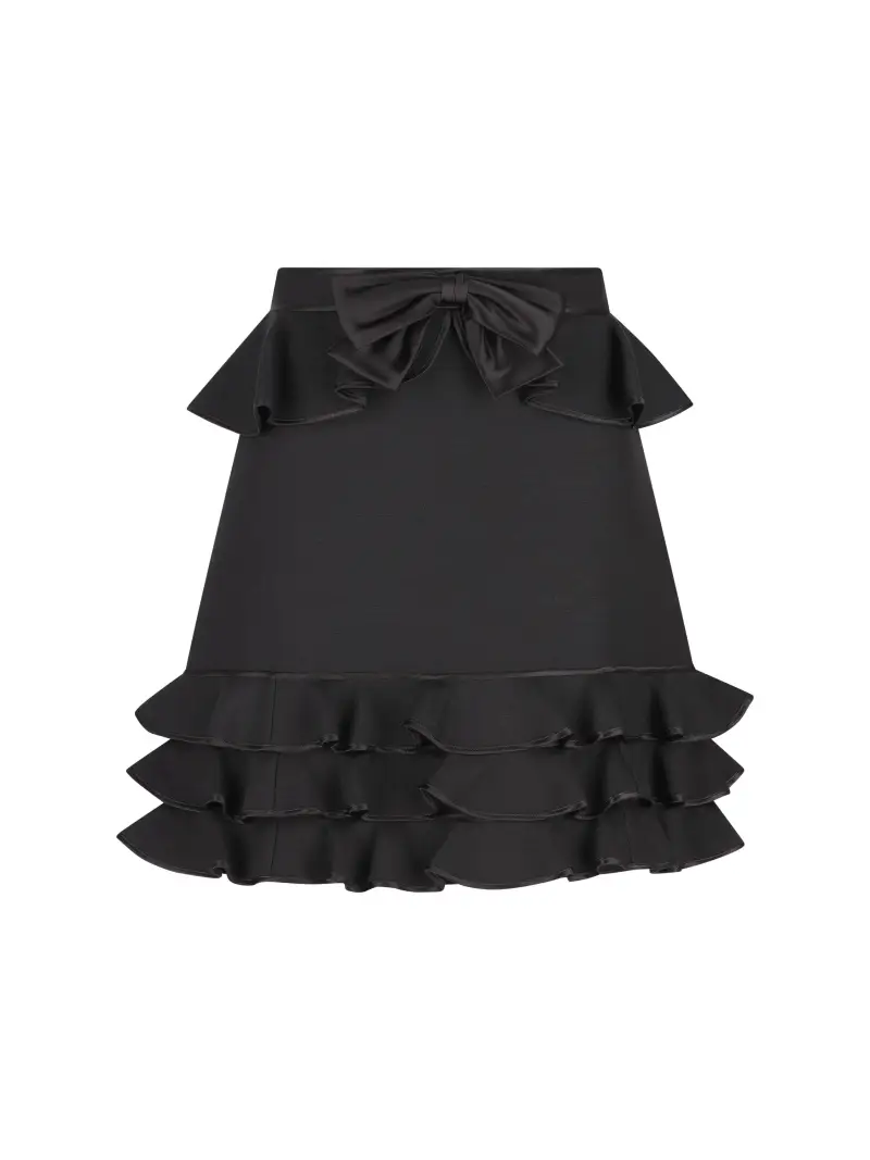 Gonna Corta In Crepe Couture NERO