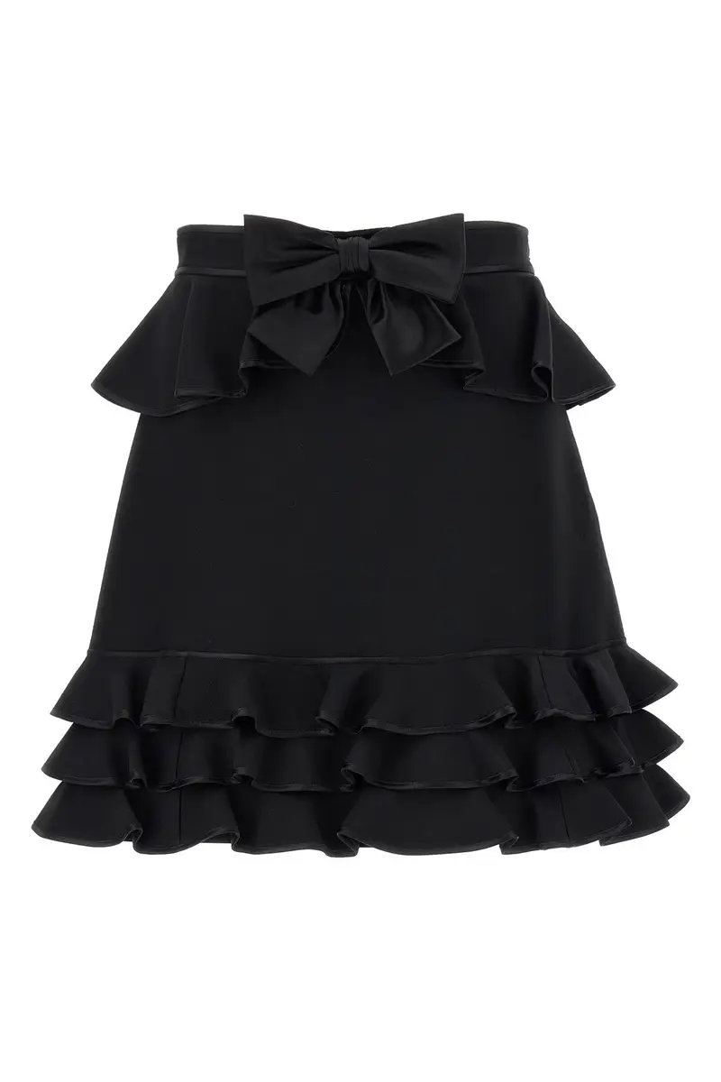 Gonna Valentino Garavani Crepe Couture Nero