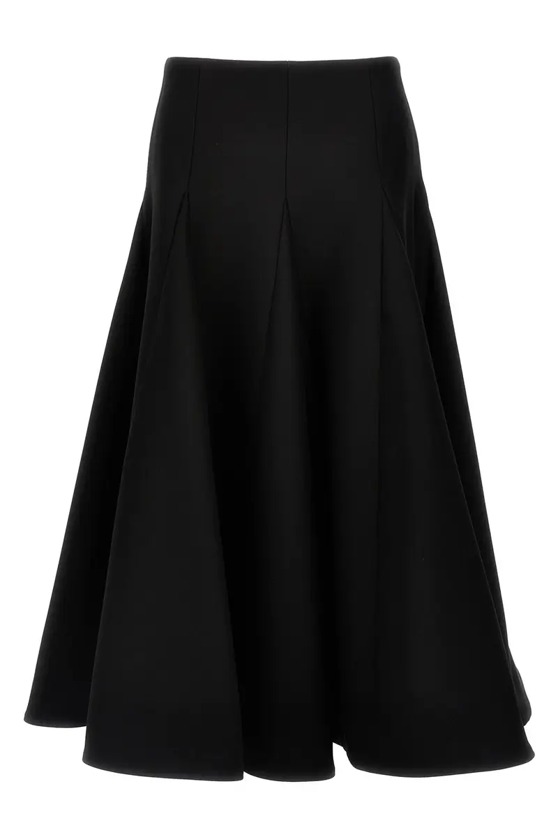 Gonna Valentino Solid Crepe Couture Nero