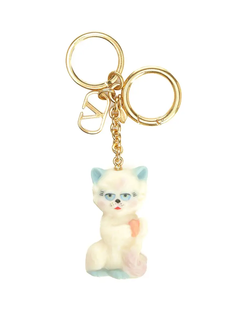 Le chat keyring Argento