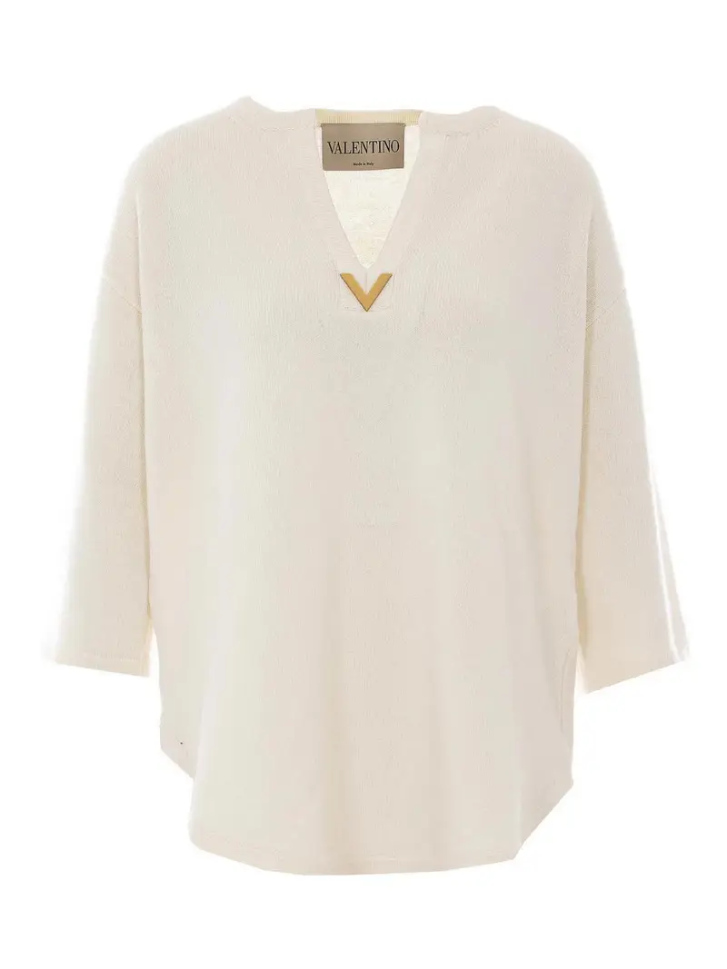 Maglione bianco avorio