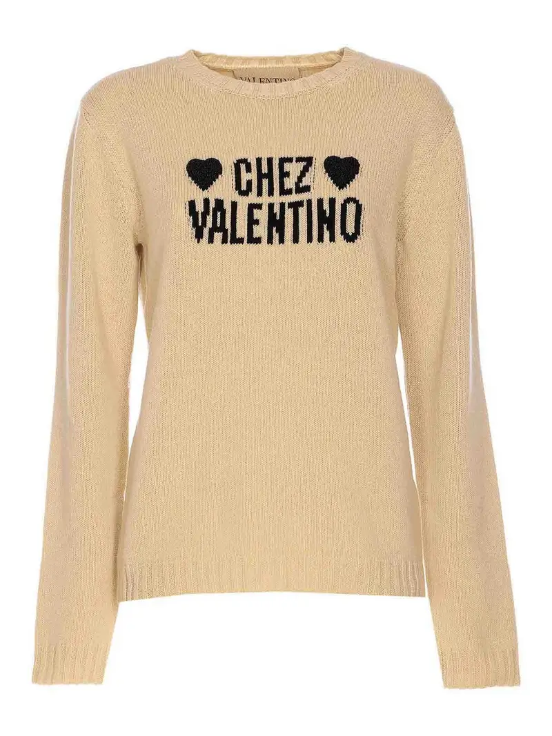 Maglione logo beige chez