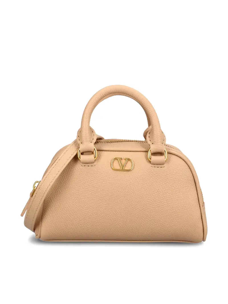 Mini Bauletto Vlogo Signature In Vitello BEIGE