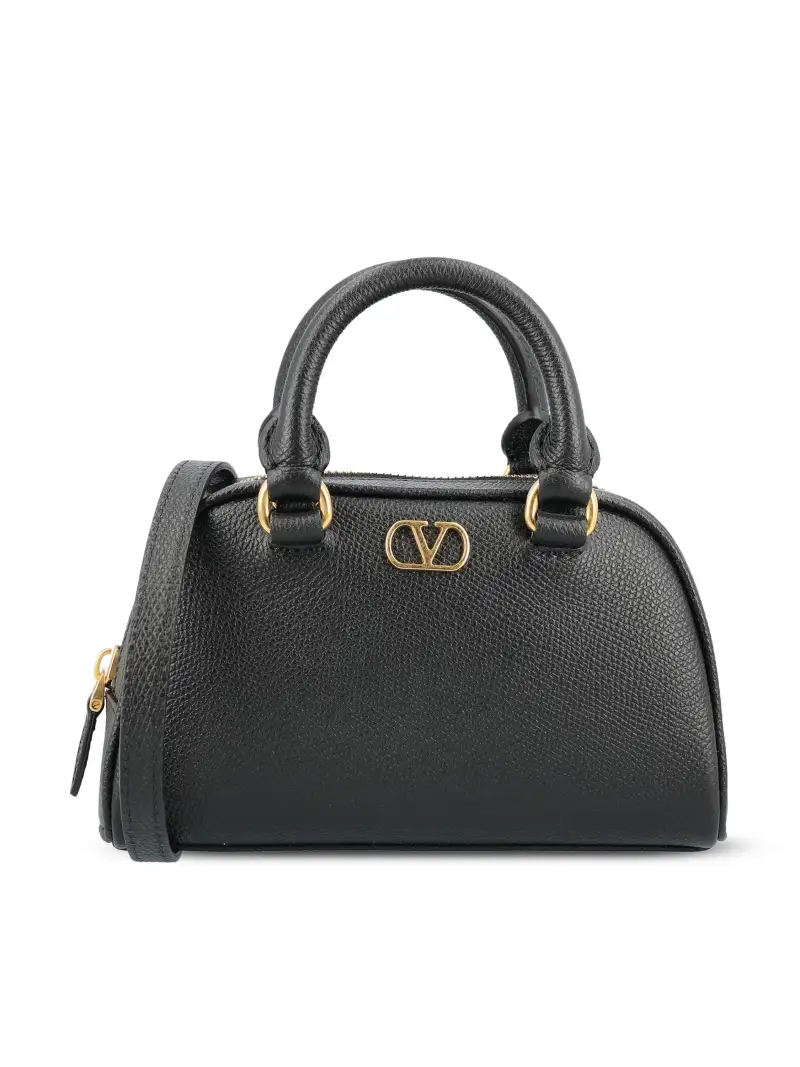 Mini Bauletto Vlogo Signature In Vitello NERO