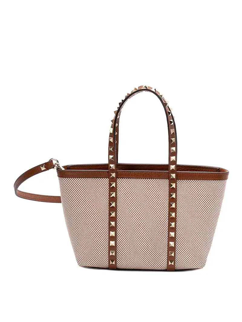 Mini borsa da rockstud` Color Carne E Neutri