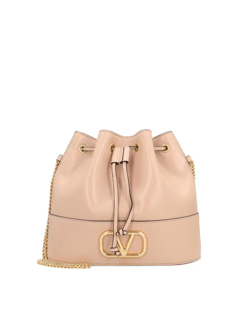 Mini borsa in pelle con firma Vlogo Color Carne E Neutri