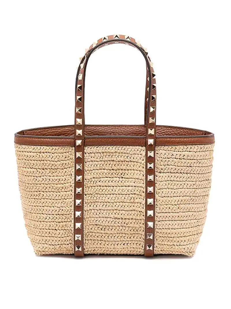 Mini borsa Rockstud Marrone