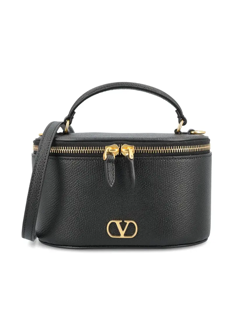 Mini Vanity Bag Vlogo Signature In Vitello NERO