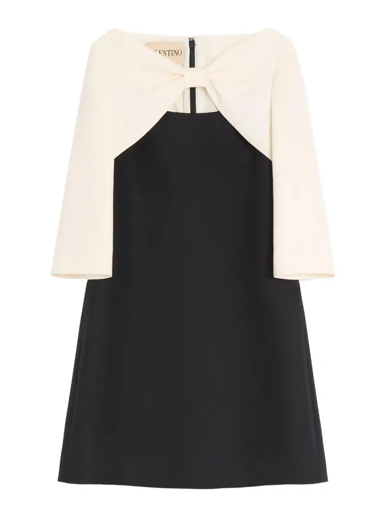 MiniVestito in lana e seta Nero