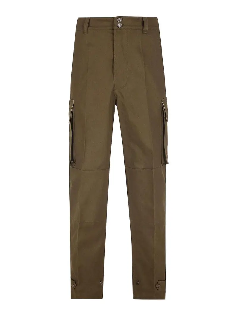 Pantaloni Cargo In Cotone Verde Scuro