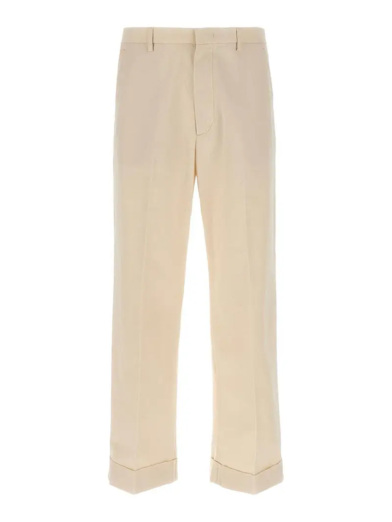 Pantaloni con risvolto Beige