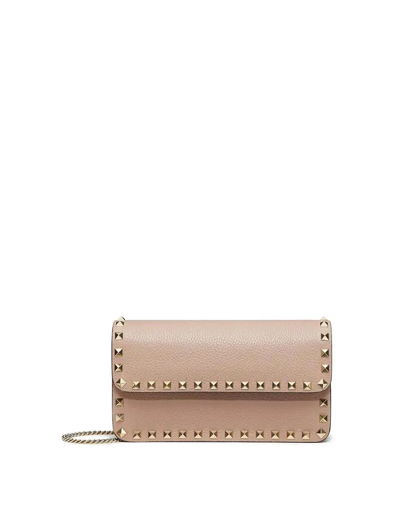 Pochette Rockstud Con Catena Color Carne E Neutri