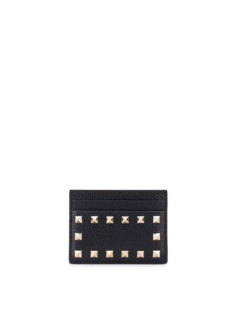 Portacarte Rockstud In Pelle Nero