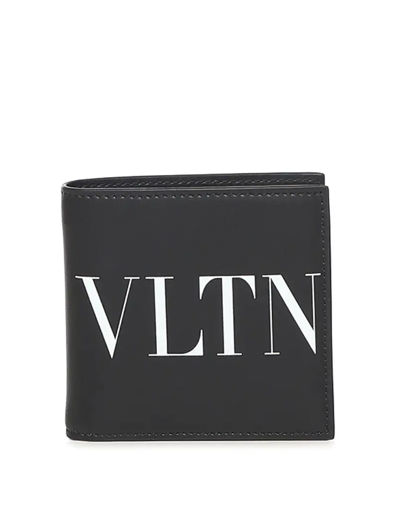 Portafoglio a portafoglio in pelle Vltn Nero