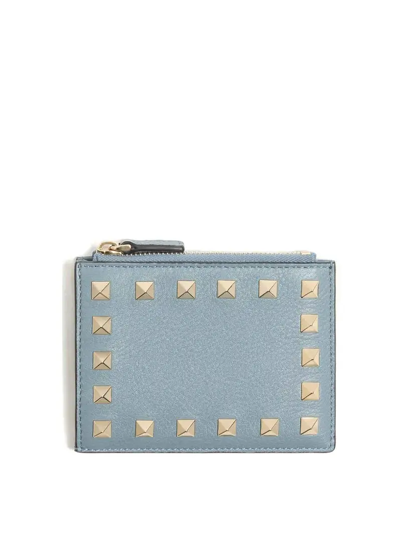 Portamonete in pelle Rockstud Grigio