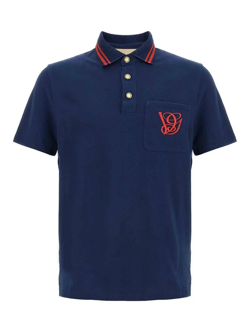 Ricamo polo Blu
