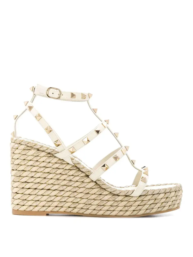 Rockstud zeppe Beige