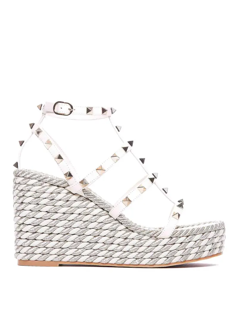 Sandali a cuneo rockstud Bianco