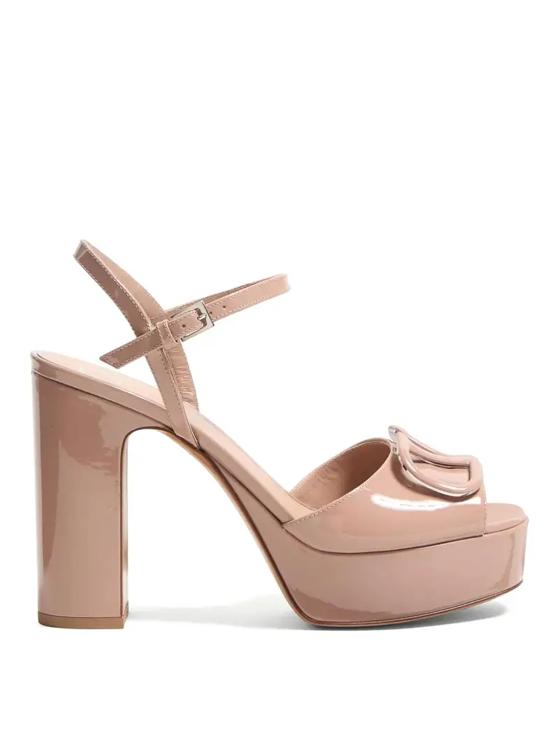 Sandali con tacco Beige