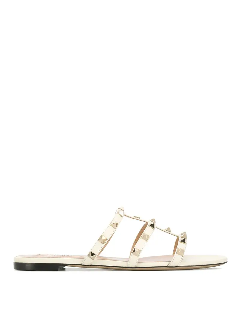 Sandali in pelle Rockstud Bianco