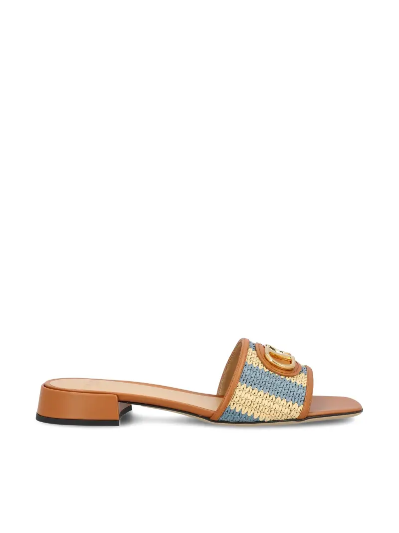 Sandali VLogo In Rafia AZZURRO