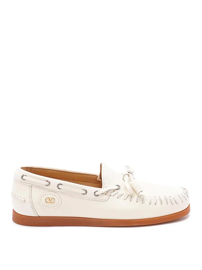 Scarpe da barca in pelle `Palm Avenue ' Bianco