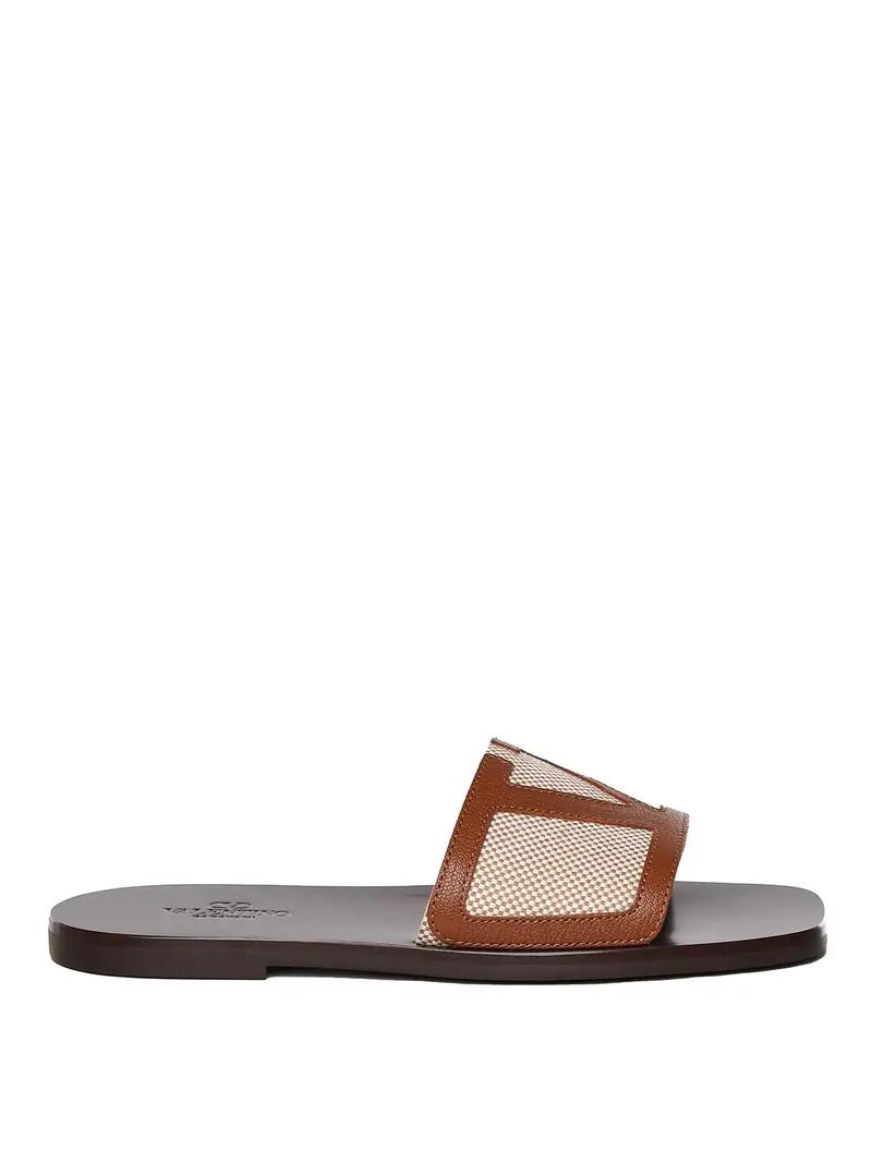 Slide Viva superstar sandalo in cuoio nappa Beige