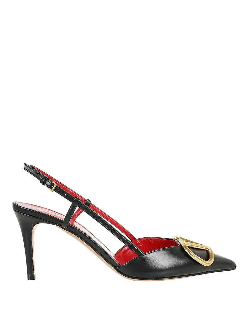 Slingback logate Nero