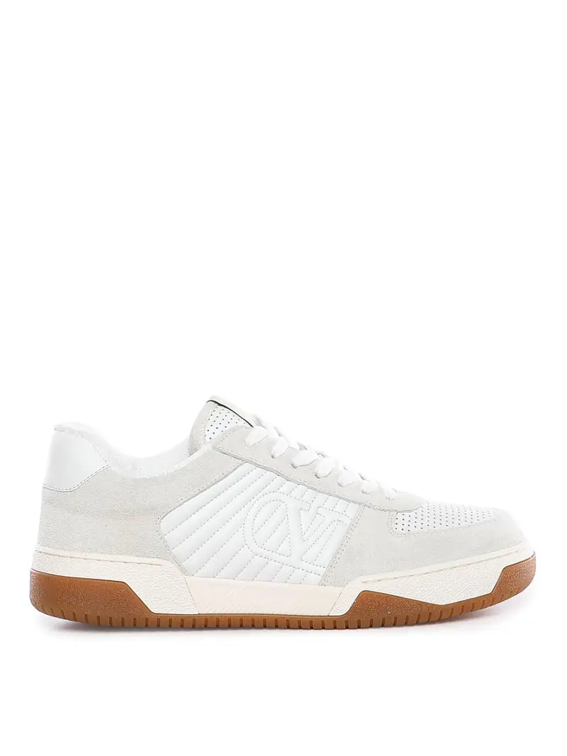 Sneaker Sparry In Crosta Di Pelle E Nappa Bianco