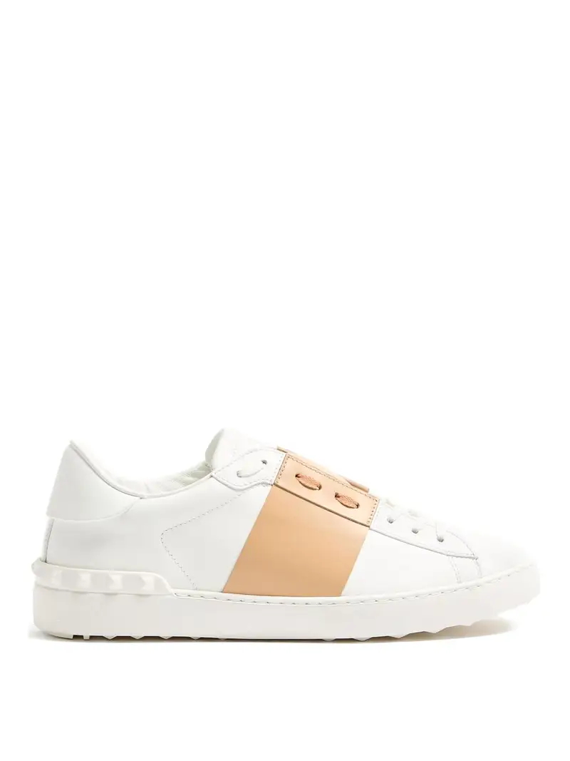 Sneakers aperte in pelle Beige