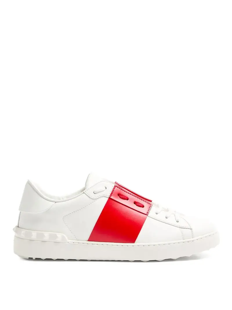 Sneakers aperte in pelle Rosso