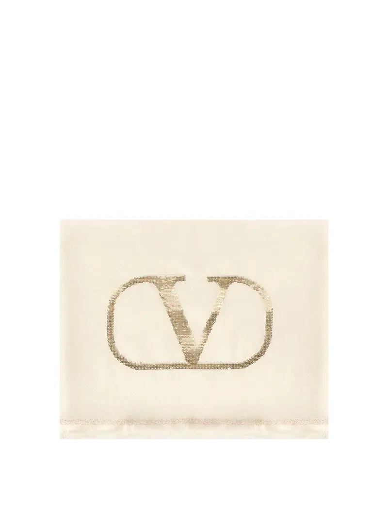 Vlogo firma cashmere e scialle di seta Beige