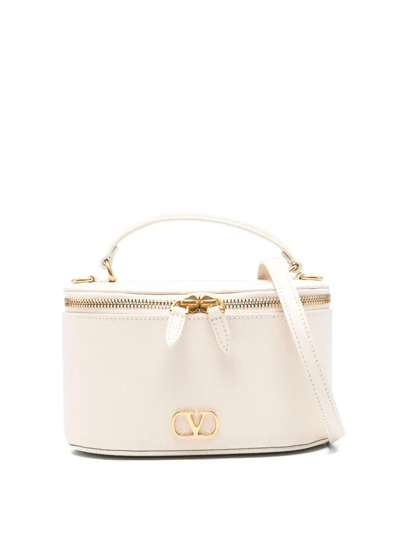Vlogo Signature Leather Vanity Case Bianco