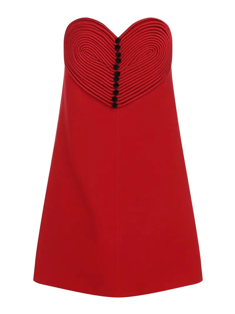 Miniabito ricamato Rosso