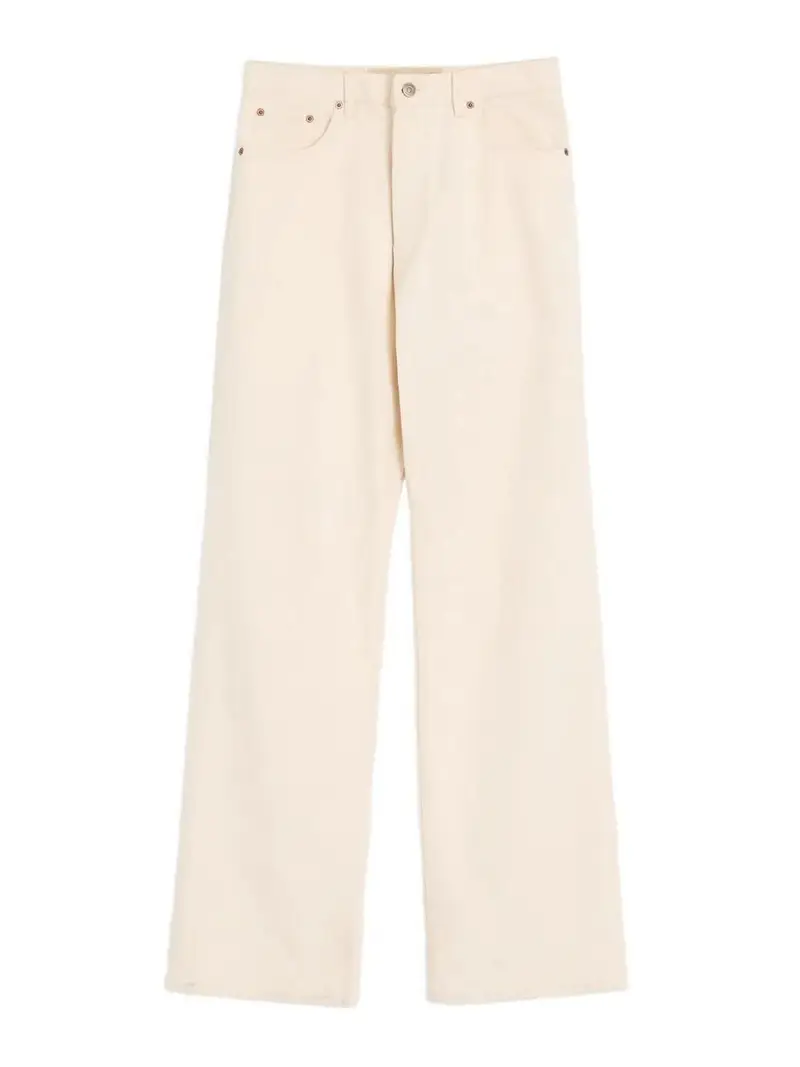 Pantaloni in denim 5 tasche Vgold Crema