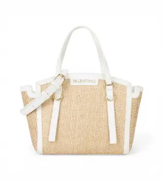 per donna VBS9R904 Borsa shopper beige e bianca (OSFA), Casual, Poliuretano