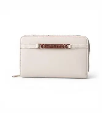 per donna VPS9P8281 Portafoglio beige con logo (OSFA), Casual, Poliestere, Poliuretano