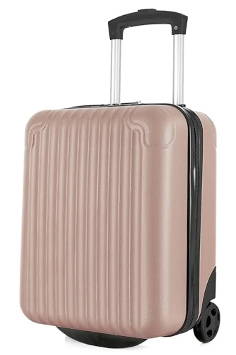Valigia 40x30x20 cm Trolley Bagaglio a mano 2 Ruote in ABS adatto Wizz Air, Vueling, Volotea 288 (Rose Gold, Valigia 40x30x20 cm, 2 Ruote)