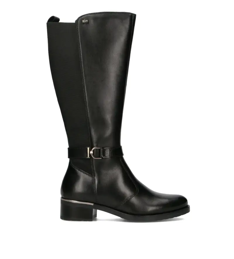 Stivale donna nero in pelle Vario
