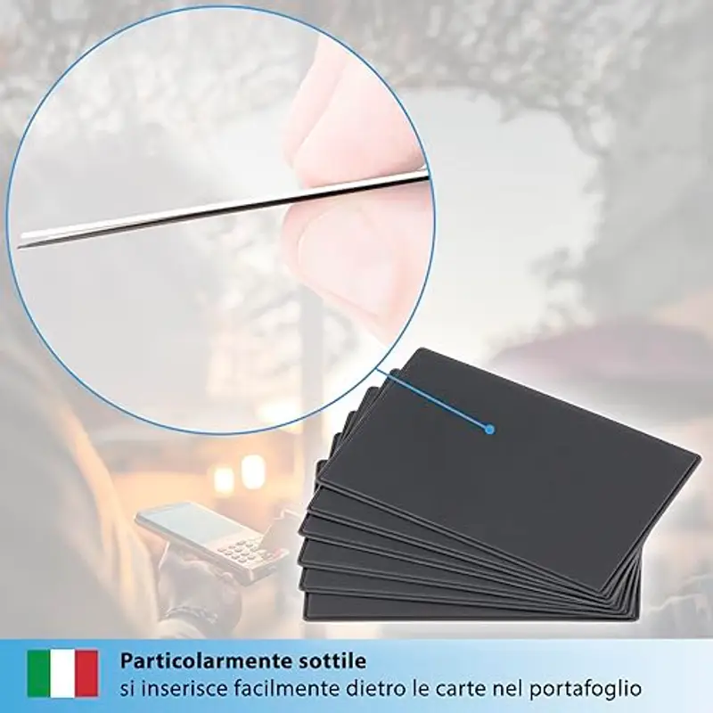 valonic 6 x protezione RFID - extra sottile - nero - per carta bancaria e carta di credito contactless miniatura 3