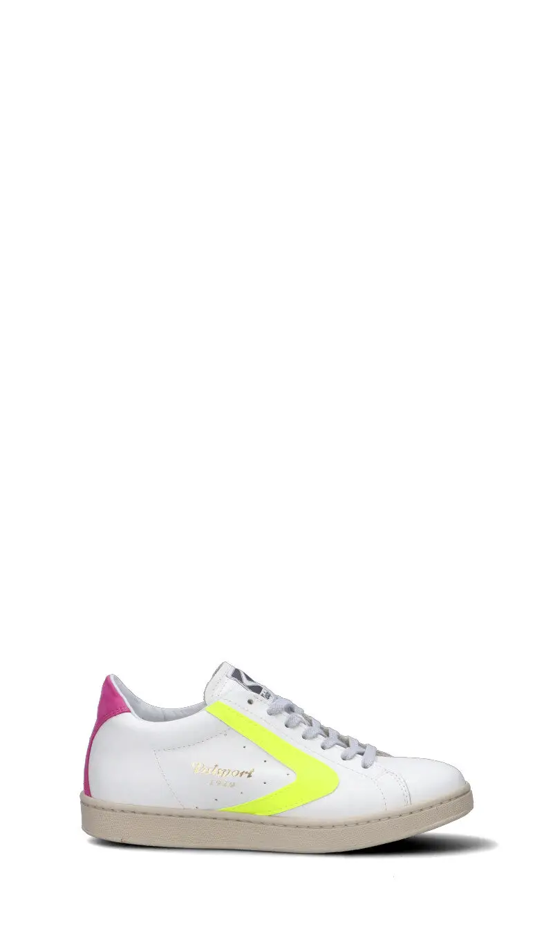 Sneaker donna bianca/gialla/fucsia in pelle Vario